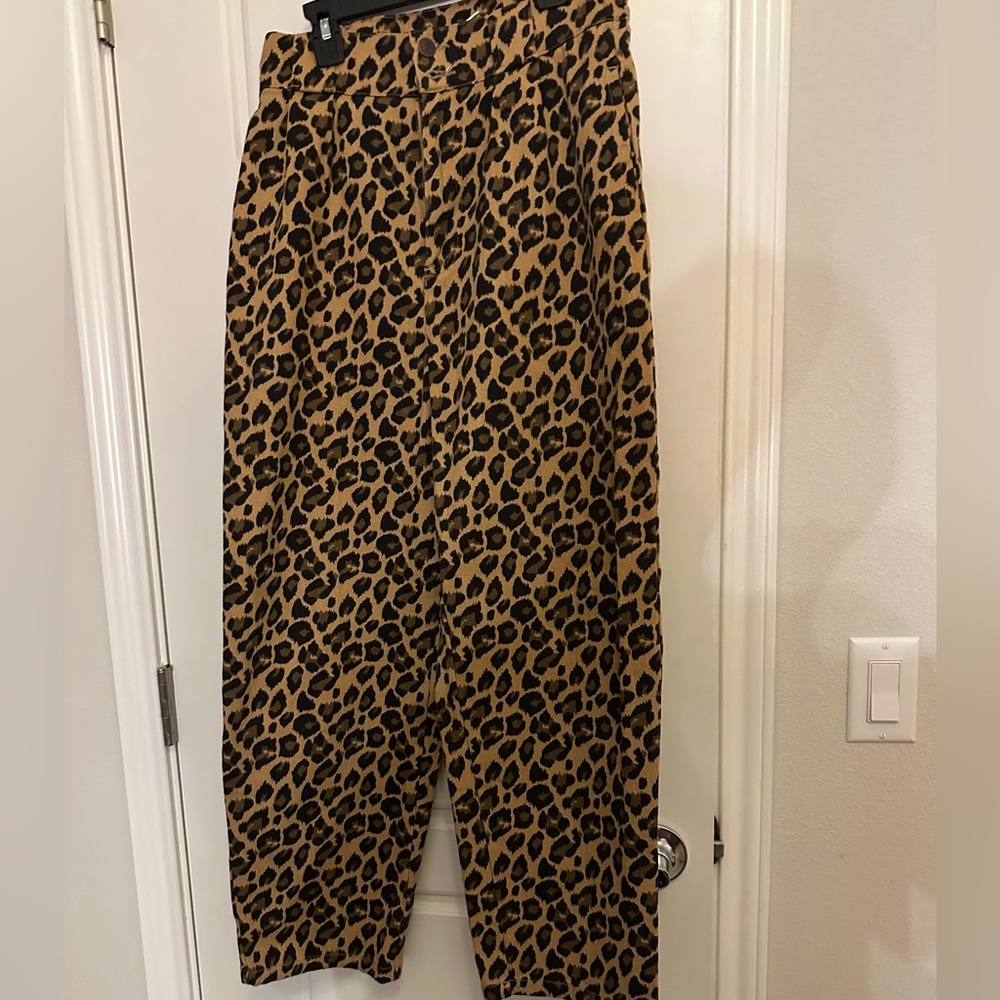 Leopard print Lucy & Yak Addison trousers